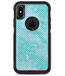 Teeny Tiny White Polka Dots on Aqua Watercolor - iPhone X OtterBox Case & Skin Kits