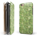 Teeny Tiny White Polka Dots on Green Watercolor iPhone 6/6s or 6/6s Plus 2-Piece Hybrid INK-Fuzed Case