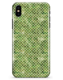 Teeny Tiny White Polka Dots on Green Watercolor - iPhone X Clipit Case