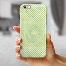 Teeny Tiny White Polka Dots on Light Green Watercolor iPhone 6/6s or 6/6s Plus 2-Piece Hybrid INK-Fuzed Case