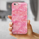 Teeny Tiny White Polka Dots on Pink Watercolor iPhone 6/6s or 6/6s Plus 2-Piece Hybrid INK-Fuzed Case