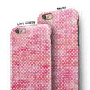 Teeny Tiny White Polka Dots on Pink Watercolor iPhone 6/6s or 6/6s Plus 2-Piece Hybrid INK-Fuzed Case
