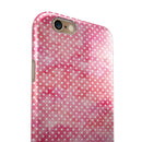 Teeny Tiny White Polka Dots on Pink Watercolor iPhone 6/6s or 6/6s Plus 2-Piece Hybrid INK-Fuzed Case