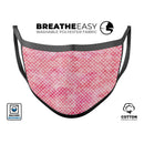 Teeny Tiny White Polka Dots on Pink Watercolor - Made in USA Mouth Cover Unisex Anti-Dust Cotton Blend Reusable & Washable Face Mask with Adjustable Sizing for Adult or Child