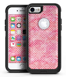 Teeny Tiny White Polka Dots on Pink Watercolor - iPhone 7 or 8 OtterBox Case & Skin Kits
