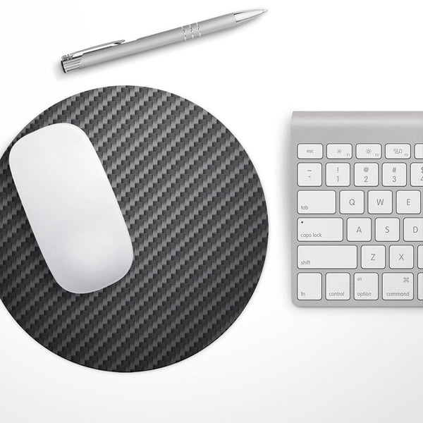 Printed Black Textured Carbon Fiber// WaterProof Rubber Foam Backed Anti-Slip Mouse Pad for Home Work Office or Gaming Computer Desk