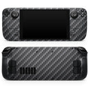 Textured Black Carbon Fiber // Full Body Skin Decal Wrap Kit for the Steam Deck handheld gaming computer