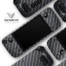 Textured Black Carbon Fiber // Full Body Skin Decal Wrap Kit for the Steam Deck handheld gaming computer