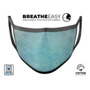 Textured Teal Surface - Made in USA Mouth Cover Unisex Anti-Dust Cotton Blend Reusable & Washable Face Mask with Adjustable Sizing for Adult or Child