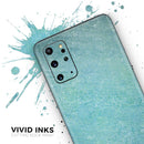 Textured Teal Surface - Premium Vinyl Skin Decal for Samsung Galaxy S25 Ultra, S24, S23, S22 & All Galaxy S Models