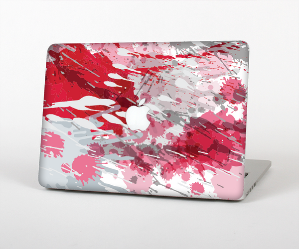 The Abstract Red, Pink and White Paint Splatter Skin for the Apple MacBook Pro 13"  (A1278)