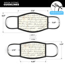 The 18th Century Script Pattern - Made in USA Mouth Cover Unisex Anti-Dust Cotton Blend Reusable & Washable Face Mask with Adjustable Sizing for Adult or Child