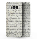The 18th Century Script Pattern - Samsung Galaxy S8 Full-Body Skin Kit