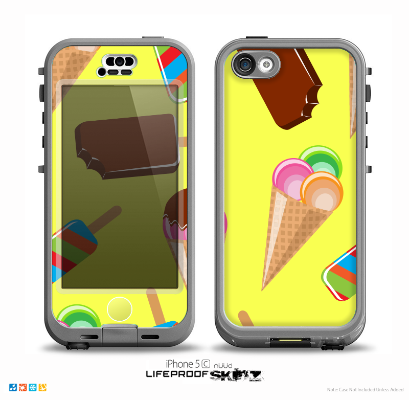 The 3d Icecream Treat Collage Skin for the iPhone 5c nüüd LifeProof Case