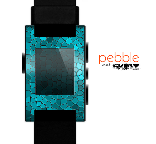 The Abstact Blue Tiled Skin for the Pebble SmartWatch