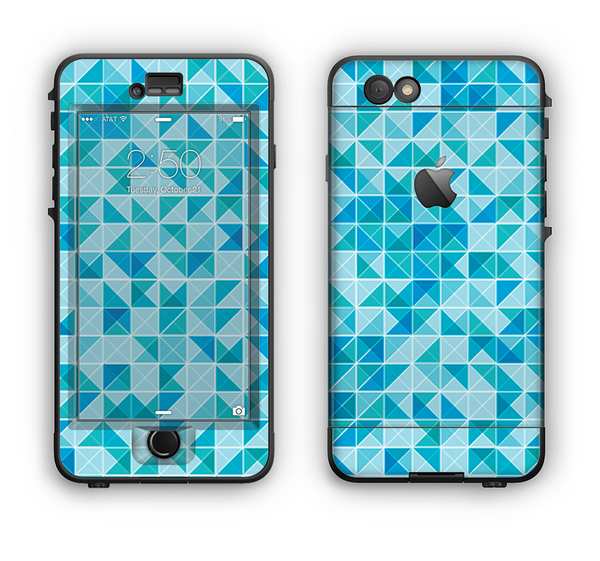 The Abstarct Blue Triangular Cubes  Apple iPhone 6 LifeProof Nuud Case Skin Set