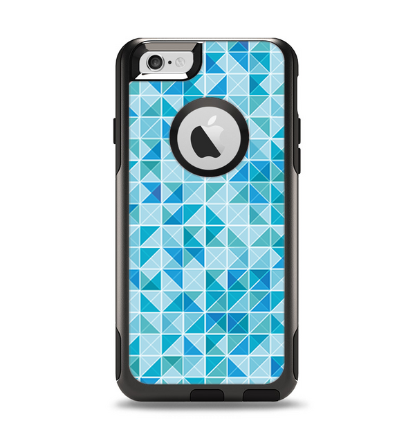The Abstarct Blue Triangular Cubes  Apple iPhone 6 Otterbox Commuter Case Skin Set