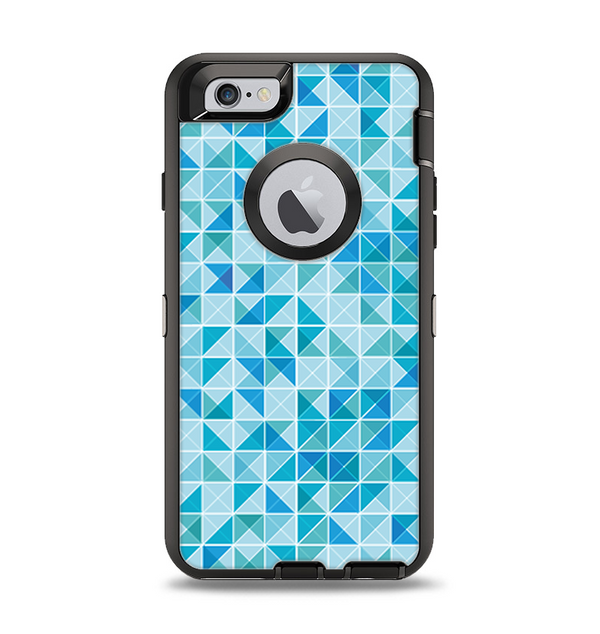 The Abstarct Blue Triangular Cubes  Apple iPhone 6 Otterbox Defender Case Skin Set