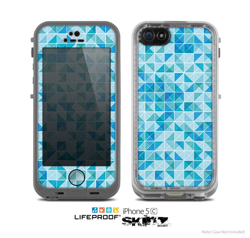 The Abstarct Blue Triangular Cubes  Skin for the Apple iPhone 5c LifeProof Case