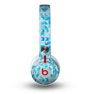 The Abstarct Blue Triangular Cubes  Skin for the Beats by Dre Mixr Headphones
