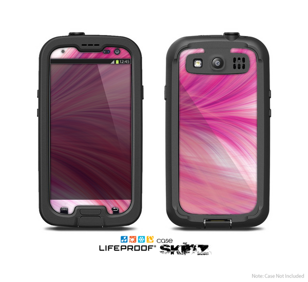 The Abstarct Pink Flowing Feather Skin For The Samsung Galaxy S3 LifeProof Case