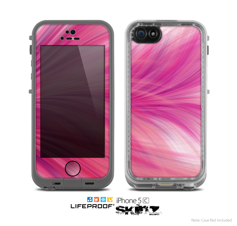 The Abstarct Pink Flowing Feather Skin for the Apple iPhone 5c LifeProof Case