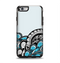 The Abstract Black & Blue Paisley Waves Apple iPhone 6 Otterbox Symmetry Case Skin Set