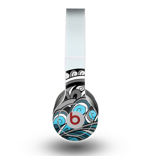 The Abstract Black & Blue Paisley Waves Skin for the Beats by Dre Original Solo-Solo HD Headphones