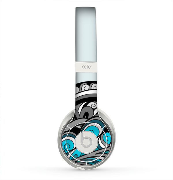 The Abstract Black & Blue Paisley Waves Skin for the Beats by Dre Solo 2 Headphones