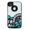 The Abstract Black & Blue Paisley Waves Skin for the iPhone 4-4s OtterBox Commuter Case