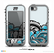 The Abstract Black & Blue Paisley Waves Skin for the iPhone 5c nüüd LifeProof Case