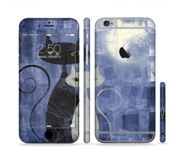The Abstract Black & White Cats Sectioned Skin Series for the Apple iPhone 6 Plus