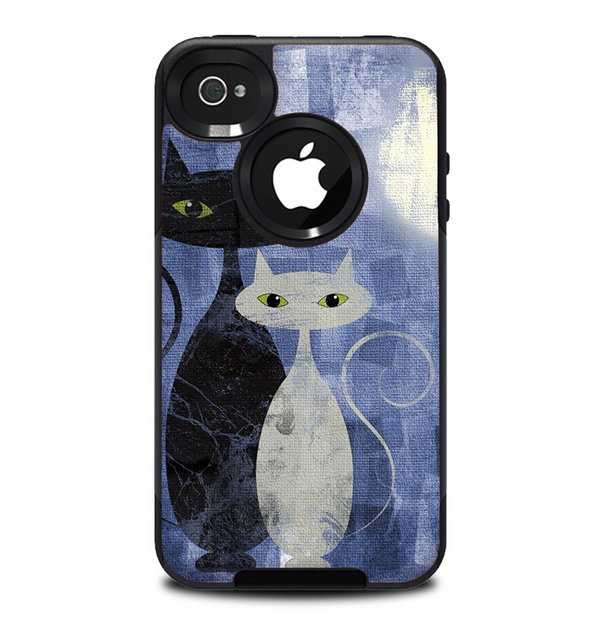 The Abstract Black & White Cats Skin for the iPhone 4-4s OtterBox Commuter Case