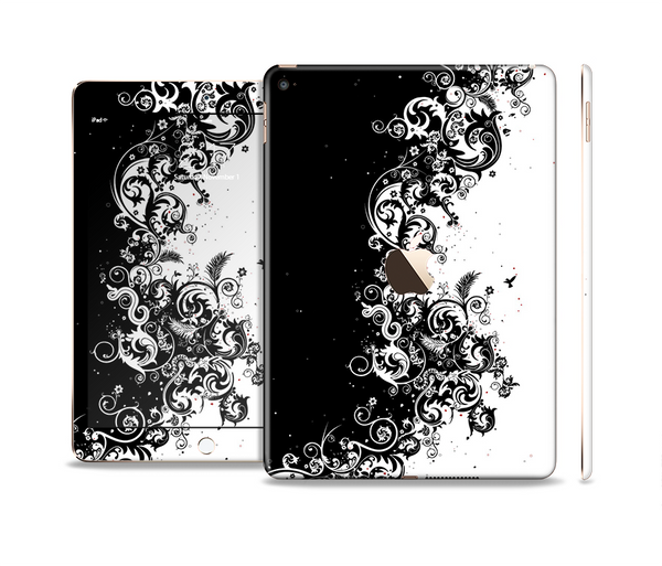 The Abstract Black & White Swirls Skin Set for the Apple iPad Pro