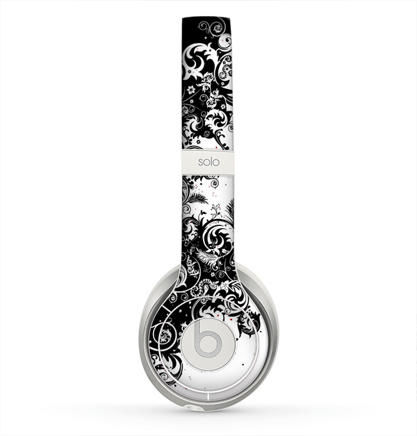 The Abstract Black & White Swirls Skin for the Beats by Dre Solo 2 Headphones