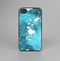 The Abstract Bleu Paint Splatter Skin-Sert for the Apple iPhone 4-4s Skin-Sert Case