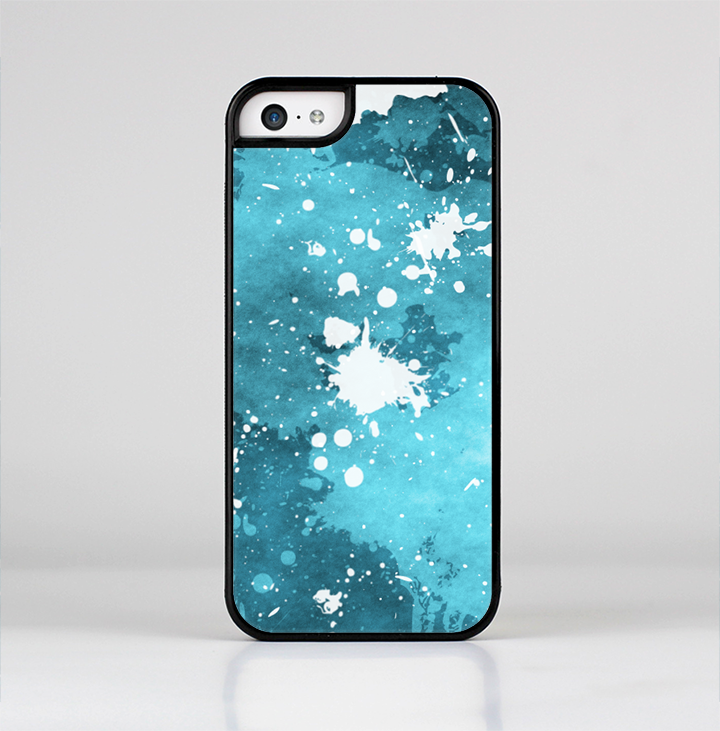 The Abstract Bleu Paint Splatter Skin-Sert for the Apple iPhone 5c Skin-Sert Case
