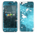 The Abstract Bleu Paint Splatter Skin for the Apple iPhone 5c