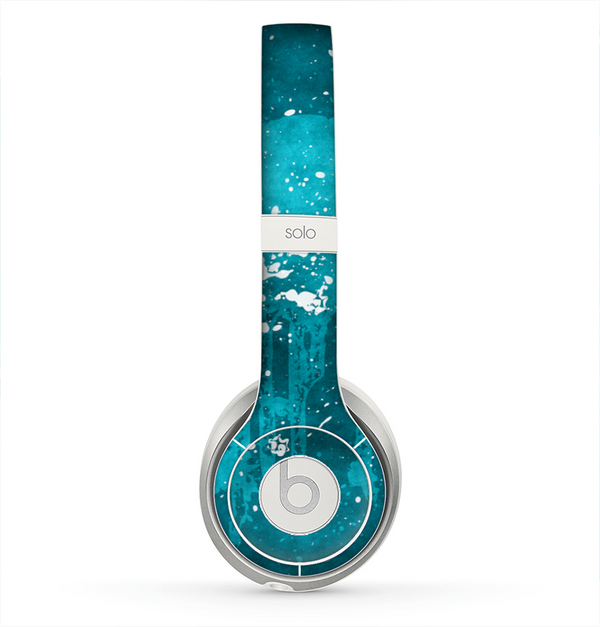 The Abstract Blue Paint Splatter Skin for the Beats by Dre Solo 2 Headphones