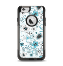 The Abstract Blue & Black Seamless Flowers Apple iPhone 6 Otterbox Commuter Case Skin Set