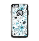 The Abstract Blue & Black Seamless Flowers Apple iPhone 6 Plus Otterbox Commuter Case Skin Set