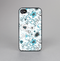 The Abstract Blue & Black Seamless Flowers Skin-Sert for the Apple iPhone 4-4s Skin-Sert Case