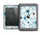 The Abstract Blue & Black Seamless Flowers Apple iPad Mini LifeProof Fre Case Skin Set