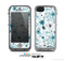 The Abstract Blue & Black Seamless Flowers Skin for the Apple iPhone 5c LifeProof Case