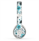 The Abstract Blue & Black Seamless Flowers Skin for the Beats by Dre Solo 2 Headphones