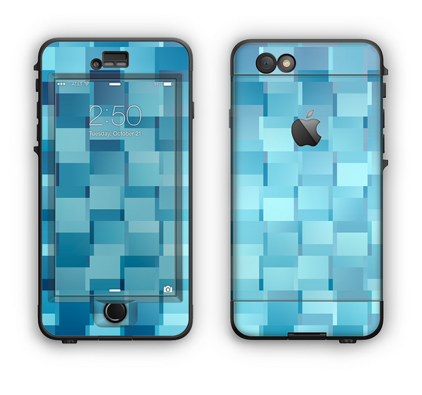 The Abstract Blue Cubed Apple iPhone 6 LifeProof Nuud Case Skin Set