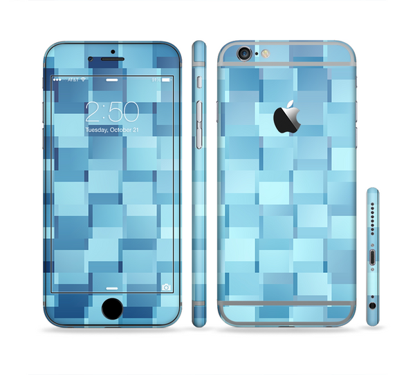 The Abstract Blue Cubed Sectioned Skin Series for the Apple iPhone 6