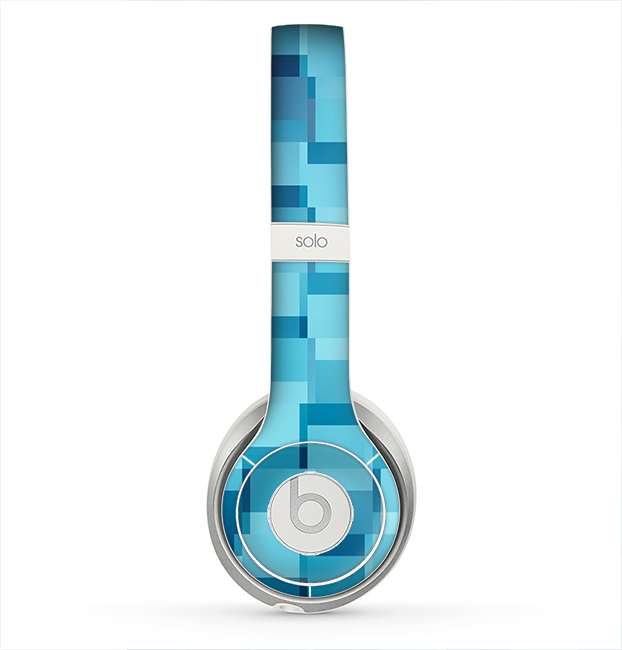 The Abstract Blue Cubed Skin for the Beats by Dre Solo 2 Headphones