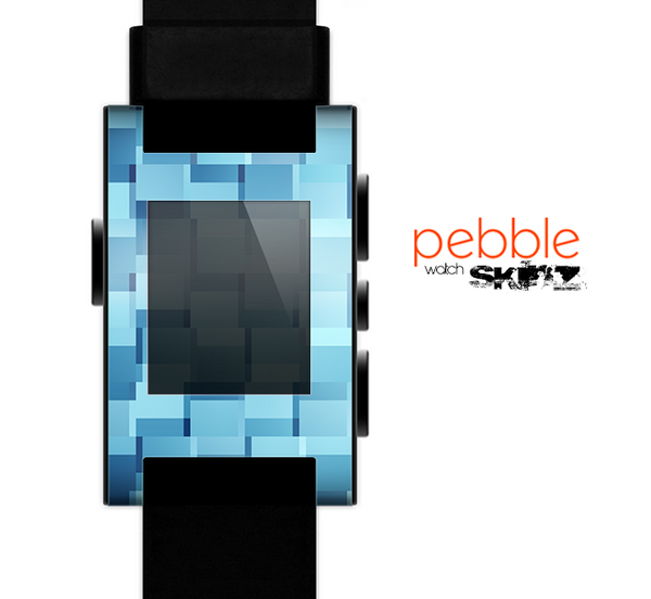 The Abstract Blue Cubed Skin for the Pebble SmartWatch