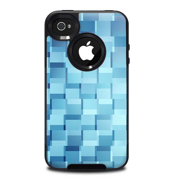 The Abstract Blue Cubed Skin for the iPhone 4-4s OtterBox Commuter Case